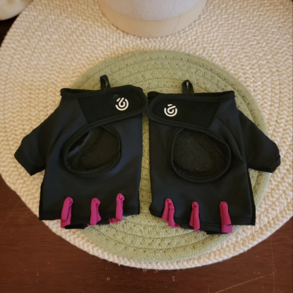 Champion Black With HOT Pink Trim Fingerless Bicycling Gloves